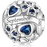 MICOO 925 Sterling Silver Birthstone Charms Bead Charms for Bracelet and Necklace Four Leaf Clover Birthstone Charms Jewelry Gift for Women