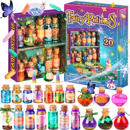 Retro Fairy Potions Kits for Kids, Mix 20 Magic Potions with Energy Crystal, Craft Toy Creative Gift