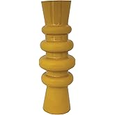 Bloomingville Enameled Metal Vase, Mustard