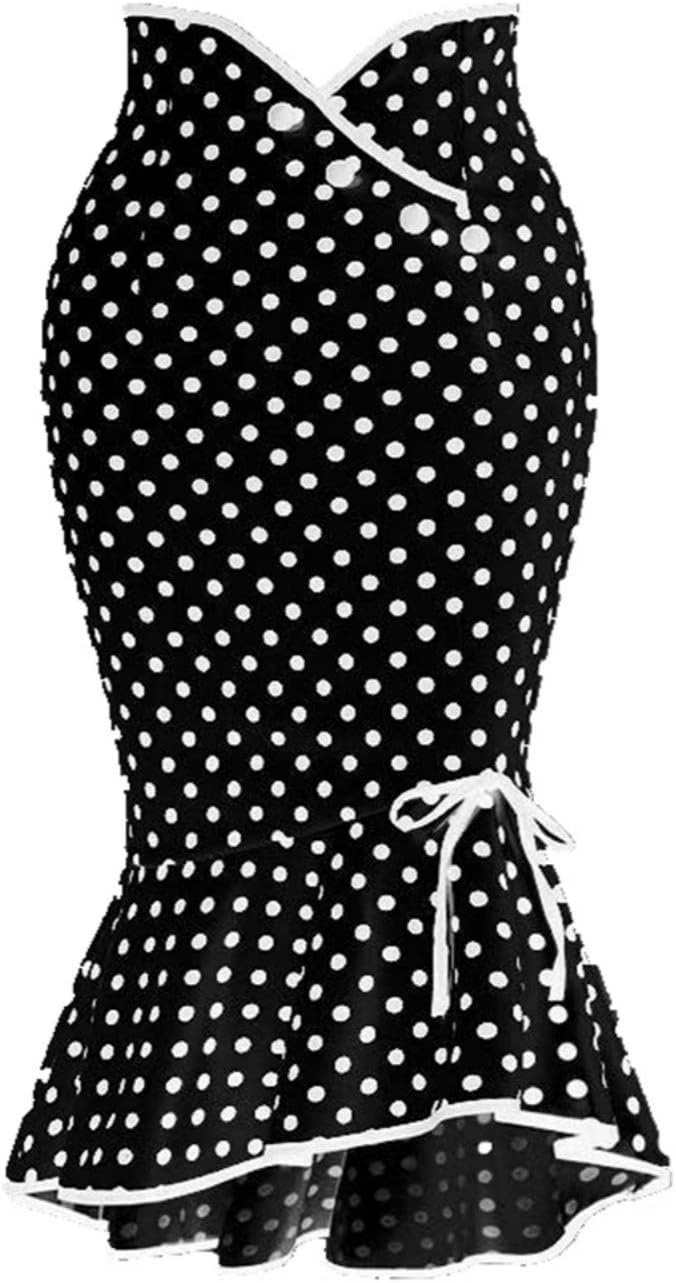 Women's Vintage High Waist Office Bodycon Mermaid Pencil Skirt,2XL Black