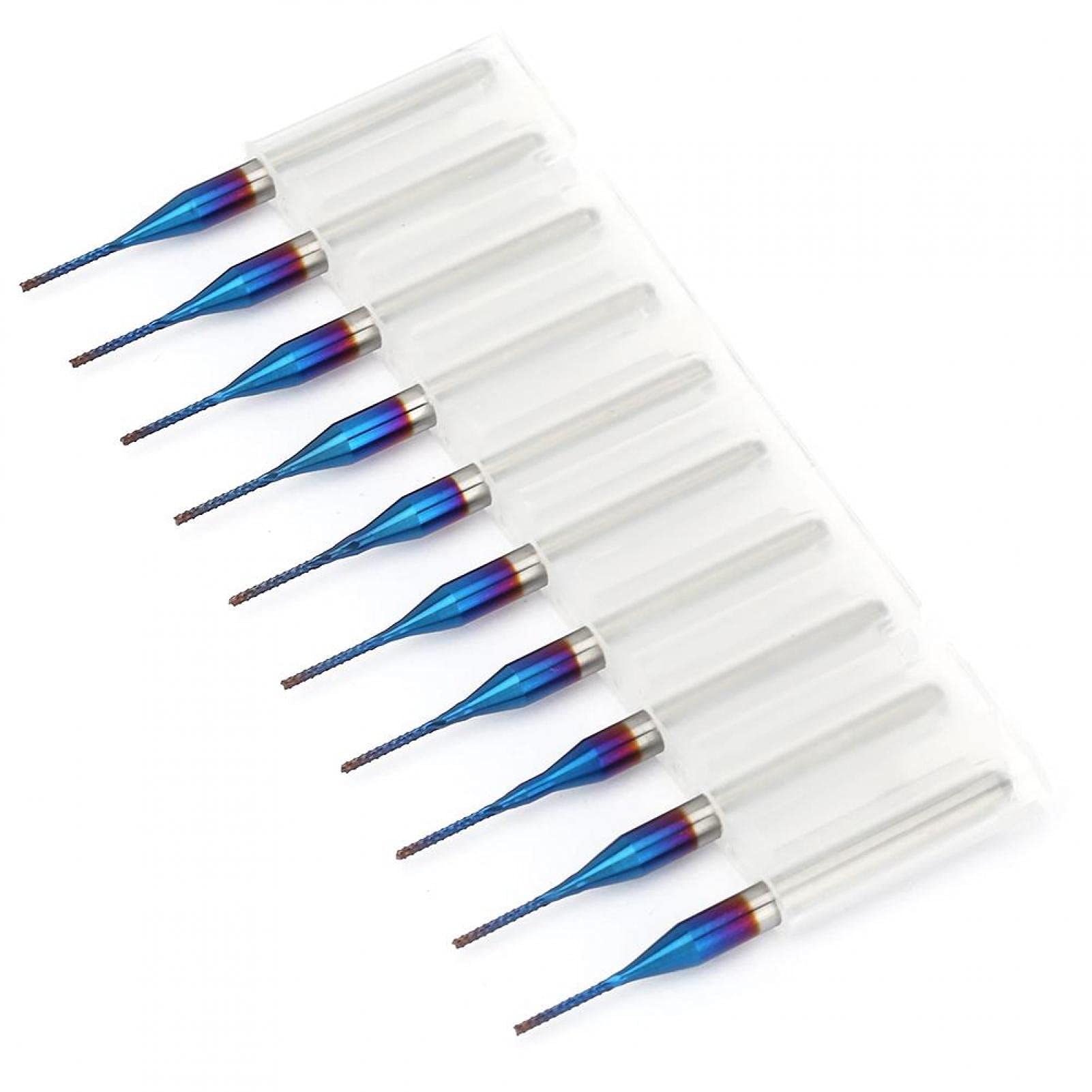 Tungsten Carbide End Mill Cone Milling Cutter End Milling Cutter, Carbide Milling Cutter, for PCB Processing for CNC Machinery Engraving Tools Parts Engraving(0.8mm)