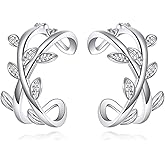 Leaf Ear Cuff Sterling Silver no Piercing Ear Cuffs Earrings Leaf Jewelry Gifts for Women