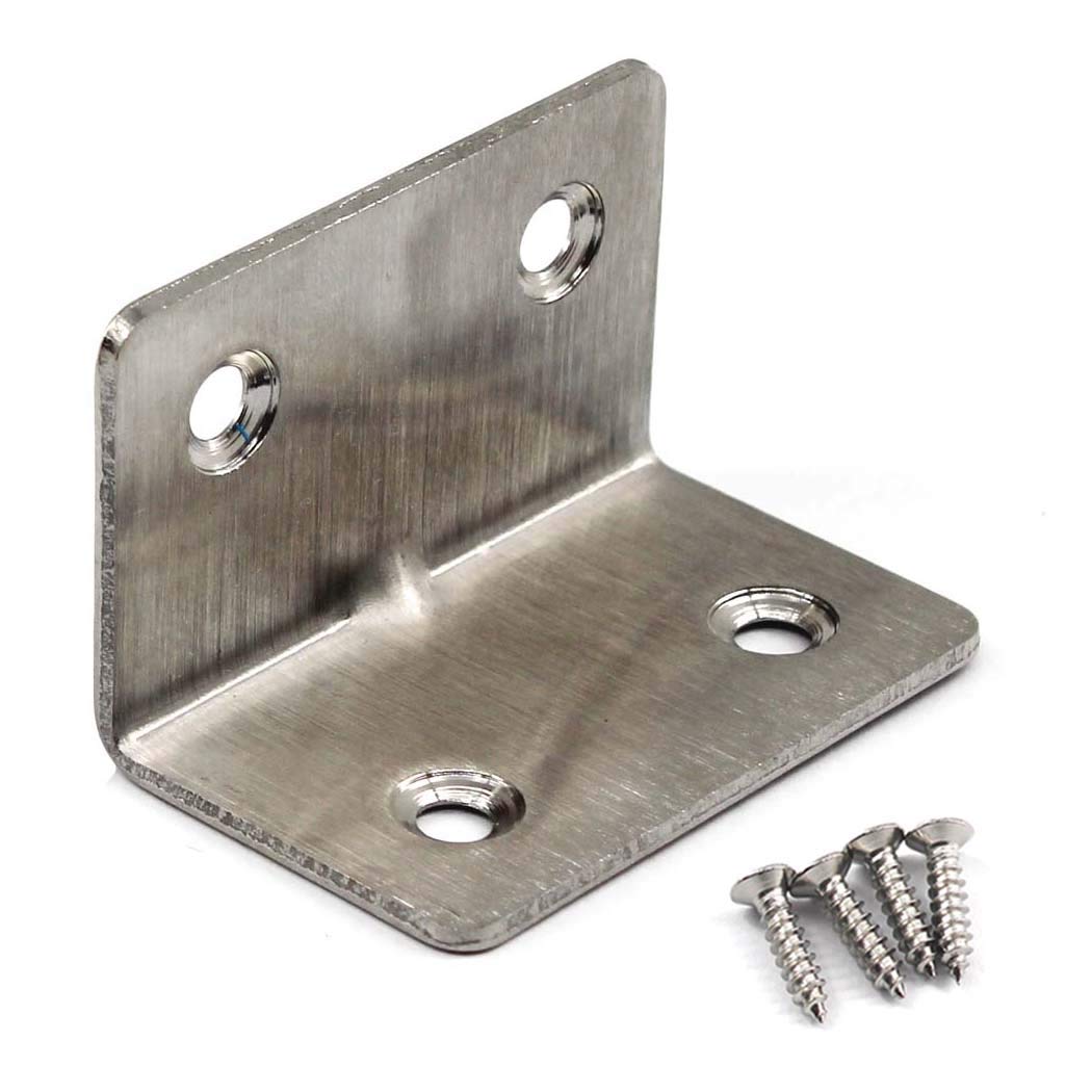 (8 Pieces) Angle Connector Corner Brackets Stainless Steel L Shape Brace Brackets for Wood Shelving 50x30x30mm