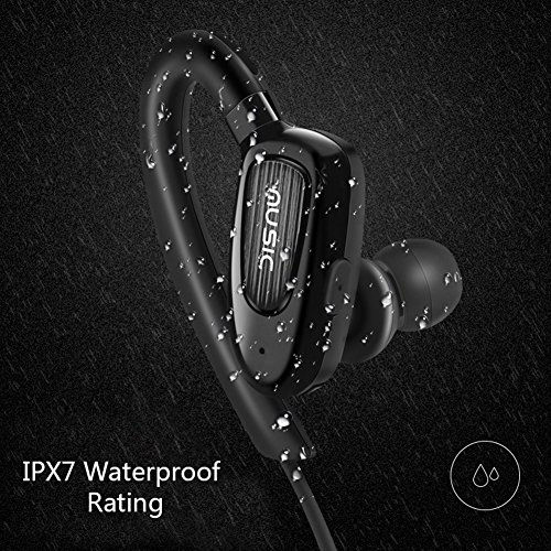 Bluetooth Headphones, V4.1 Wireless Sports In-ear Earphones w/ Mic IPX7 Waterproof HD Stereo Sweatproof Earbuds for Gym Running Workout 12 Hour Battery Noise Cancelling Headsets