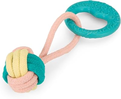 Petface Little Petface Rope Ball Dog Toy with Handle – Teething Interactive Toy