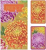 Entertaining with Caspari Bridge Playing Cards Gift Set, Jumbo Type, Chrysanthemums