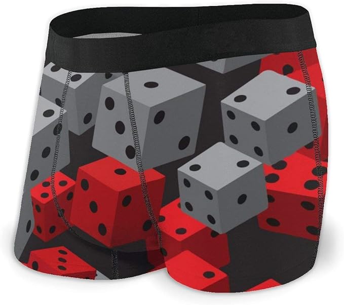 Men's Boxer Briefs Casino Red Dice Underwear Trunks Lightweight