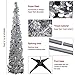 Aytai 5ft Collapsible Christmas Tree, Silver Tinsel Coastal Christmas Tree for Holiday Decorations