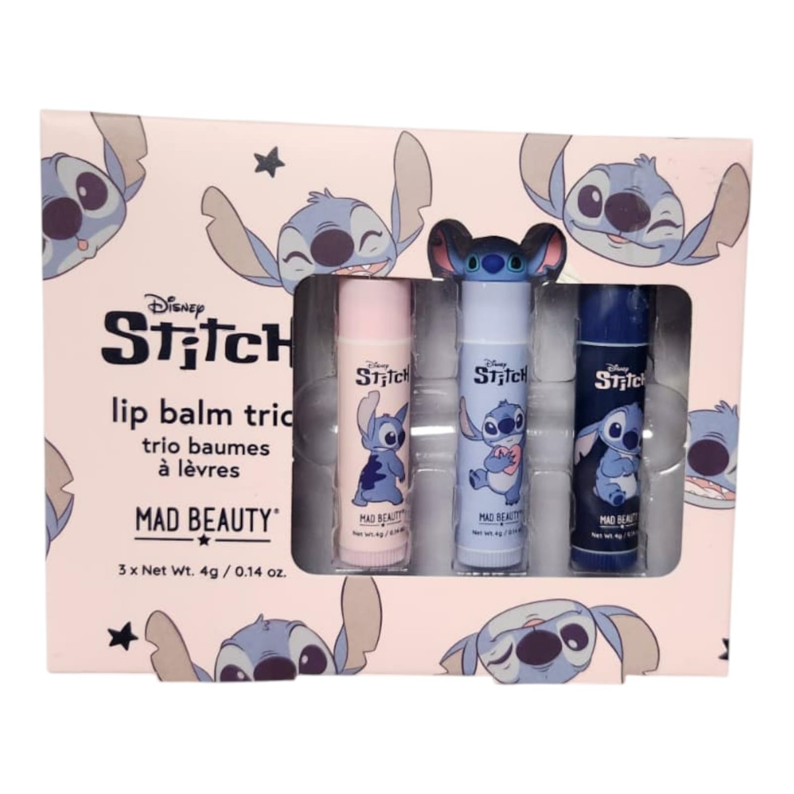Lilo & Stitch Lip Balm Trio: Frutti Flavored Lip Gloss - A Novelty Gift for Sweet Smiles 4gx3