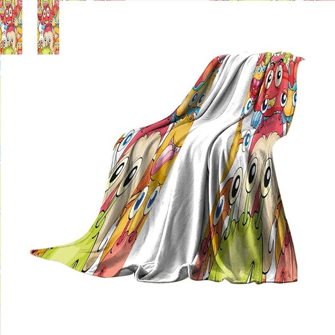 Funny Beach Blanket Monsters Cute Aliens Kids Boys Girls Playroom