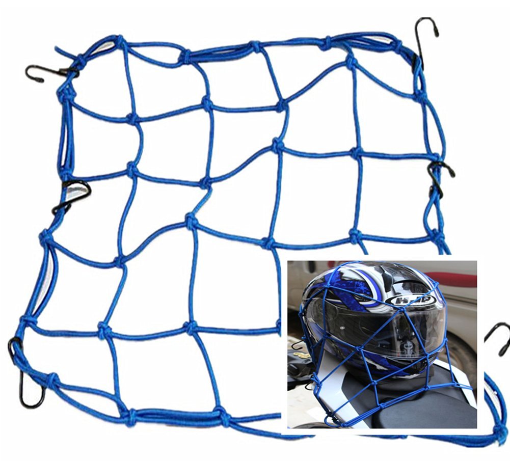 Moyishi 15 x 15 Cargo Net for Motorcycle Elasticated Bungee Cord Cargo