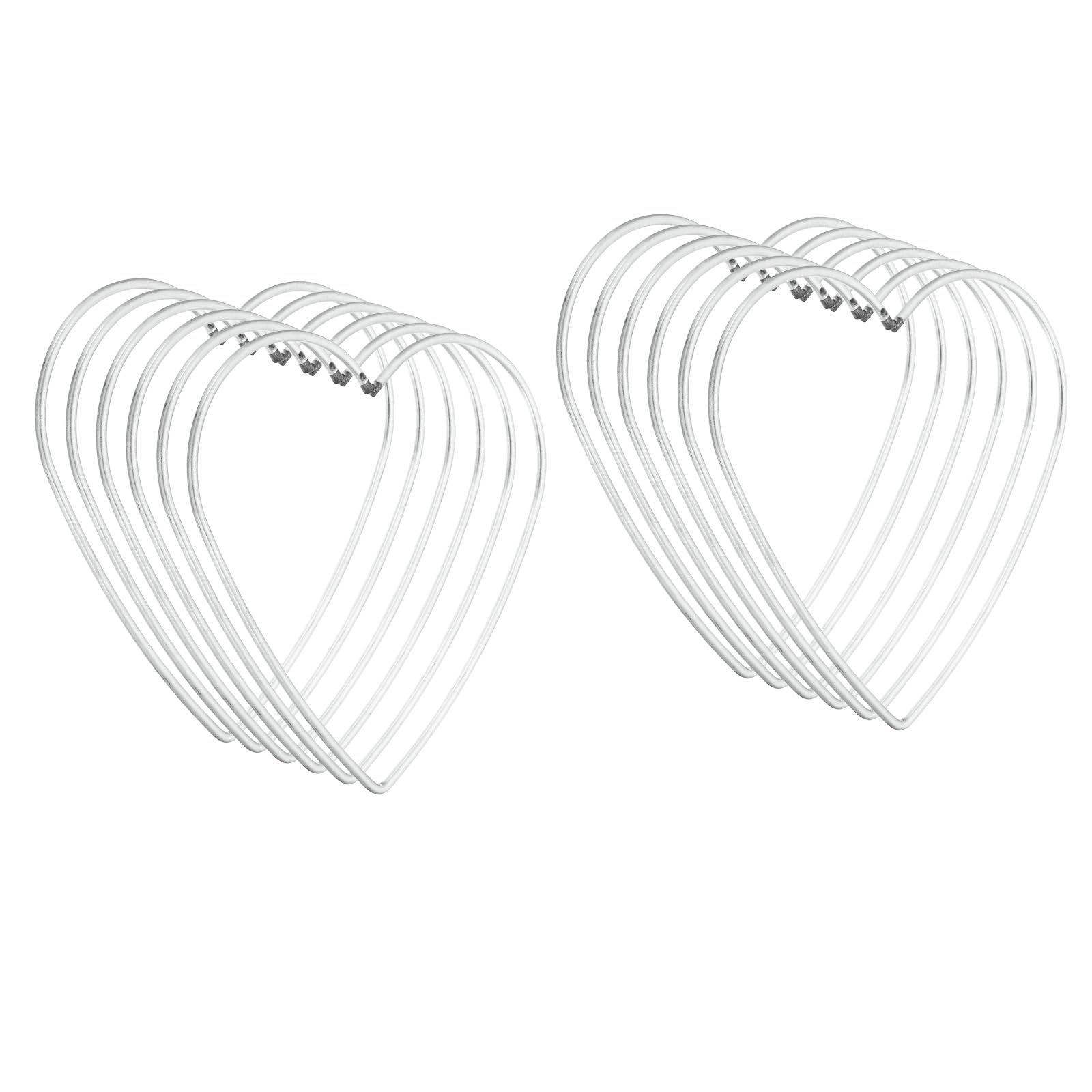 PATIKIL 5inch Dream Catcher Rings, 12 Pcs Metal Heart Shape Macrame Wreath Floral Ring Hoop for Home DIY Craft Wedding Wall Hanging Decorations, Silver