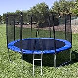 Best Choice Products 12' Round Trampoline Set With Safety Enclosure, Padding & Ladder