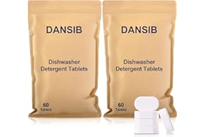 Dansib 120 Pcs Dishwasher Detergent Tablet Refill Dishwasher Cleaner and Deodorizer Tablets Dishwasher Cleaner Tablets Dishwasher Care Tabs Deep Cleaning Descaler Pods to Remove Limescale Grease Odor
