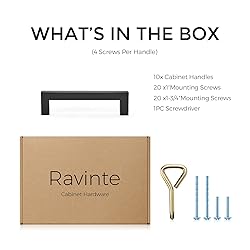 Ravinte 10 Pack Square Bar Kitchen Cabinet Handles