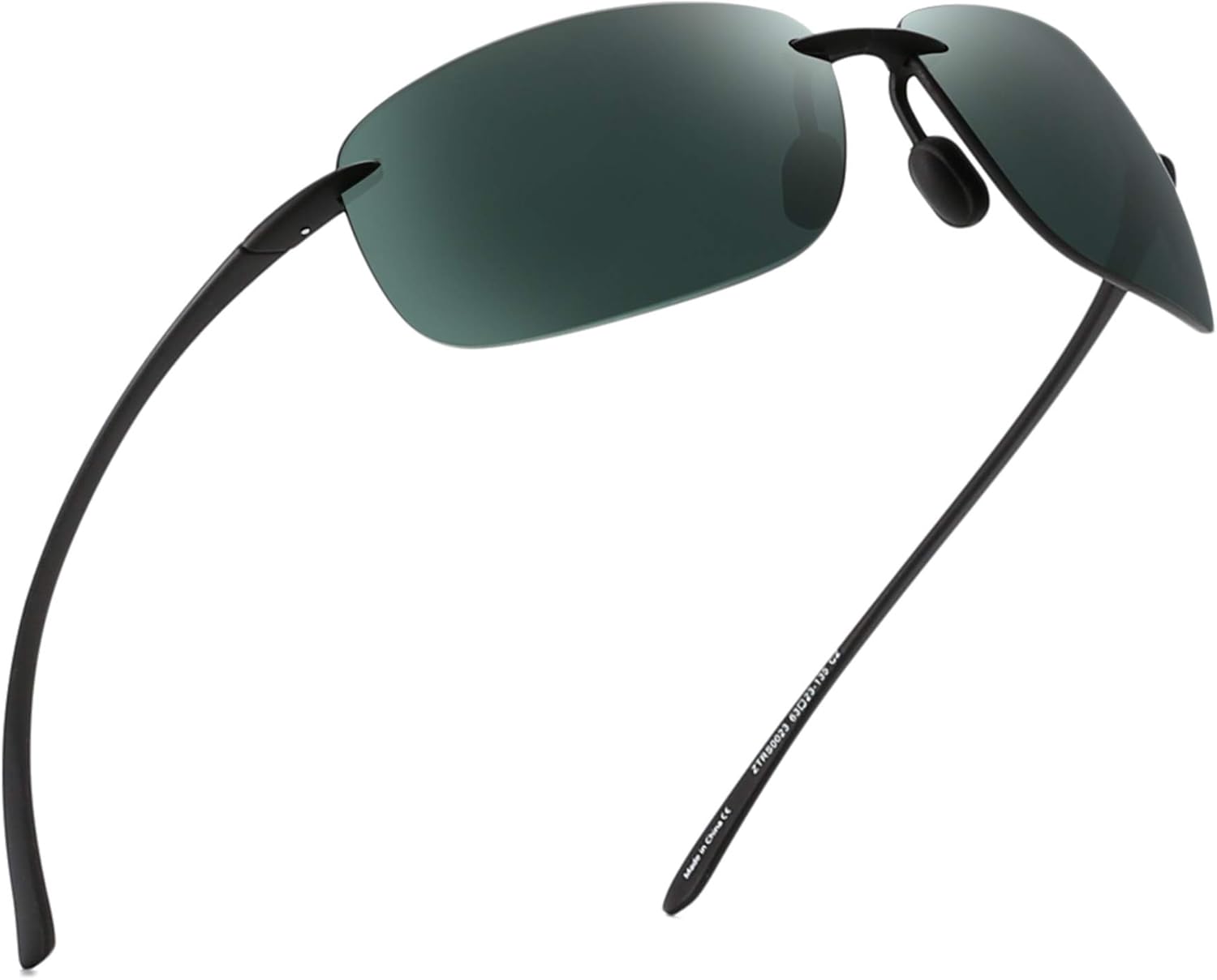Sport Sunglasses for Men Women TR90 Rimless Unbreakable Frame for Running Fishing Baseball Driving Green