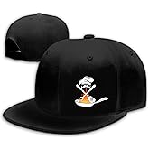 Snapback Hats for Men Flat Bill Brim Hats for Women Fitted Hat Skull Hats Cool Adults Baseball Cap Black Rock N Roll Caps