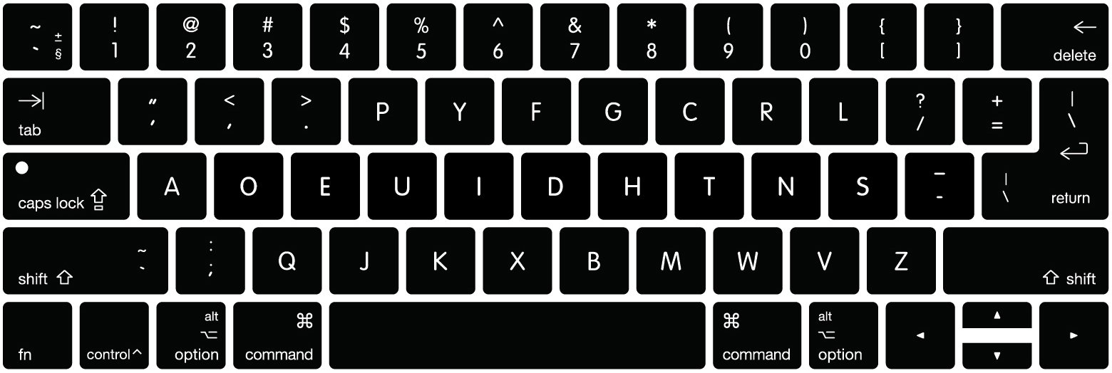 MMDW Dvorak Language Keyboard Cover for MacBook Pro 13 15 inch 2019 2018 2017 2016 with Touch Bar&Touch ID Model:A2159 A1989 A1706/A1990 A1707,USA and European Version