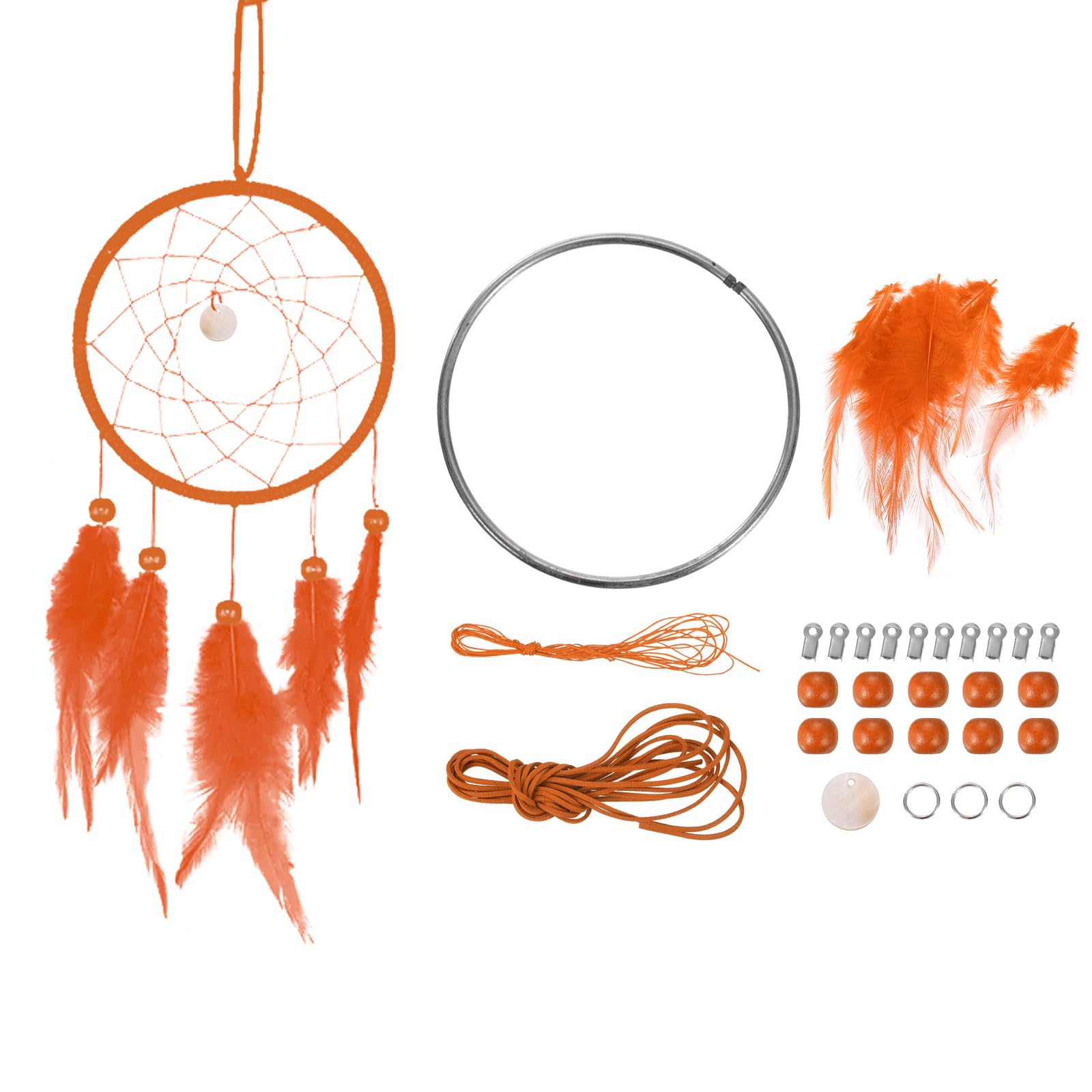 PATIKIL DIY Dream Catcher Kit, Making Dream Catcher Supplies Wall Hanging Handmade Dream Catcher Kits for Beginner Style 3, Orange — image 1