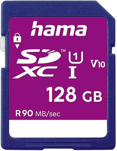 Hama 128GB SDXC UHS-I C10 533X Memory Card 90MB/s - Fast Data Transfer