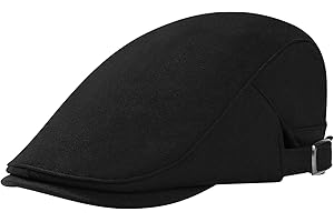 POUDAY Newsboy Hat Cotton Adjustable Flat Caps Ivy Irish Gatsby Cap Cabbie Golf Hunting Hats for Men