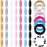 PH PandaHall 42 Set 7 Colors Lanyard Breakaway Clasps 24mm Bead Barrel Connector Safety Clasp Closure Clasp with 2mm x 38 Yards String Cord for Beadable Necklace Bracelet Jewellery Making