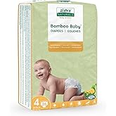Aleva Naturals Hypoallergenic Bamboo Baby Diapers for Baby, Ultra Soft, Sensitive Skin Friendly, Biodegradable, Disposable -