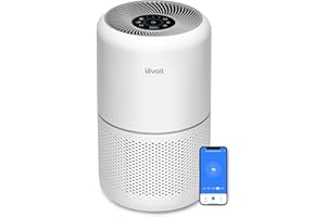 LEVOIT Air Purifiers for Home Bedroom, HEPA Sleep Mode, AHAM VERIFIDE, Smart WiFi for Home Large Room, Quiet Cleaner for Pet Hair, Allergies, Dust, Smoke, Pollon, Alexa Control, Core300S-P, White