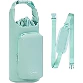 Ceneda Water Bottle Carrier Bag with Phone Pocket 32oz 40oz Tumbler Insulated Water Bottle Holder with Adjustable Shoulder Strap Carrier Sling Bag (Mint Green)