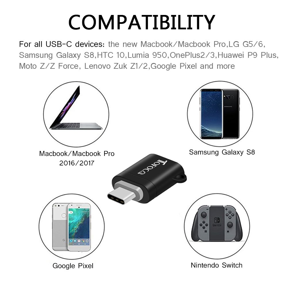 USB C to USB A Adapter 2PCS, USB 3.1 Type C(Thunderbolt 3 Compatible) Port Male Adapter for 2016 MacBook Pro, MacBook 12\