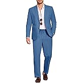 COOFANDY Men's 2 Piece Linen Suits Set Regular Fit Casual Lightweight Blazer Jacket and Pants