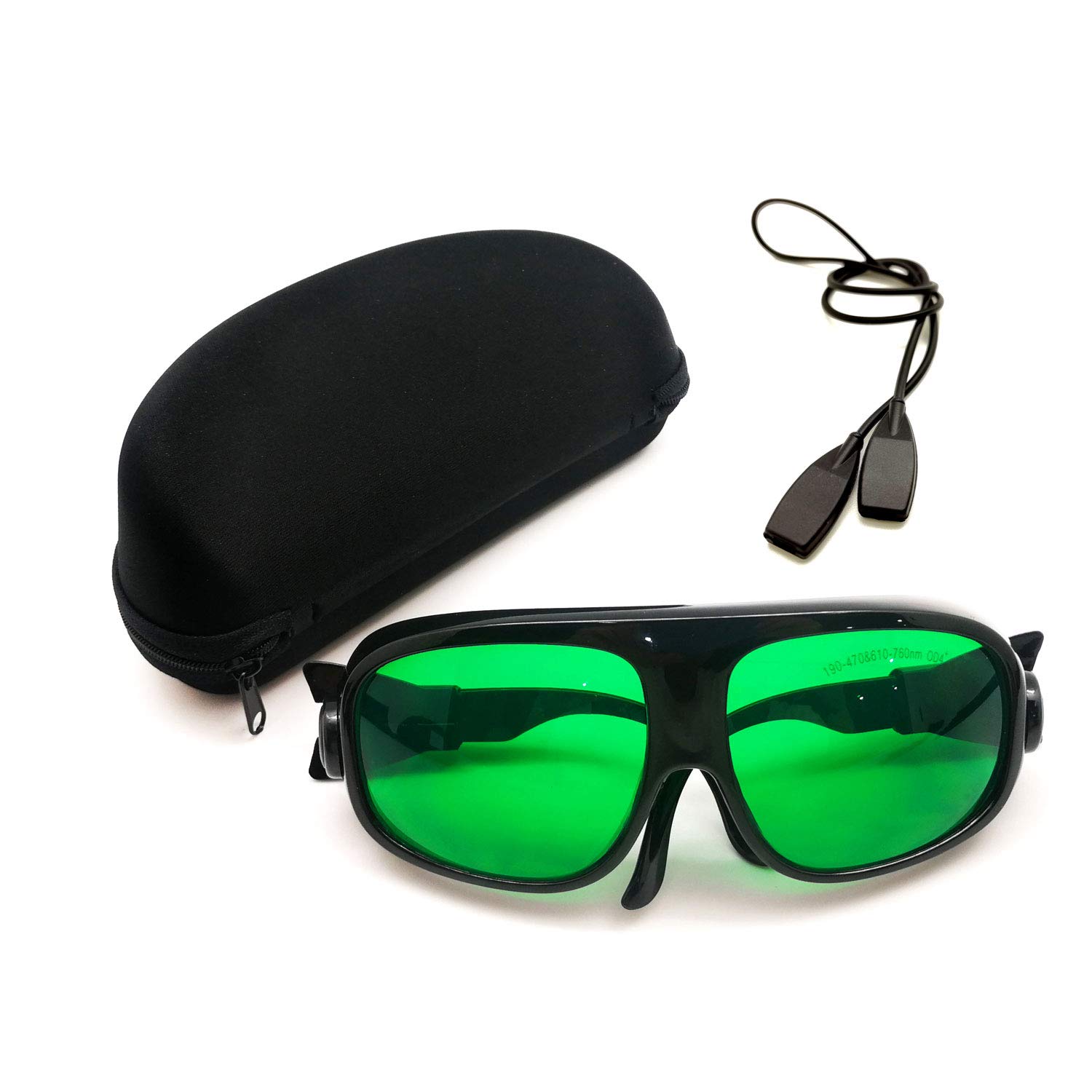 MCWlaser Laser Safety Glasses 190-470 & 610-760nm Protective Goggles Typical For 355nm 405nm 447nm 450nm 406nm 460nm 635nm 650nm 655nm 671nm 694nm 750nm 755nm Absorption Type EP-13 Style 11