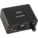 Microphone Preamp, Microphone Preamplifier Mic Preamp for Vocal, 48V Power XLR Output Mic Preamplifier for Dynamic and Condenser Microphones Booster
