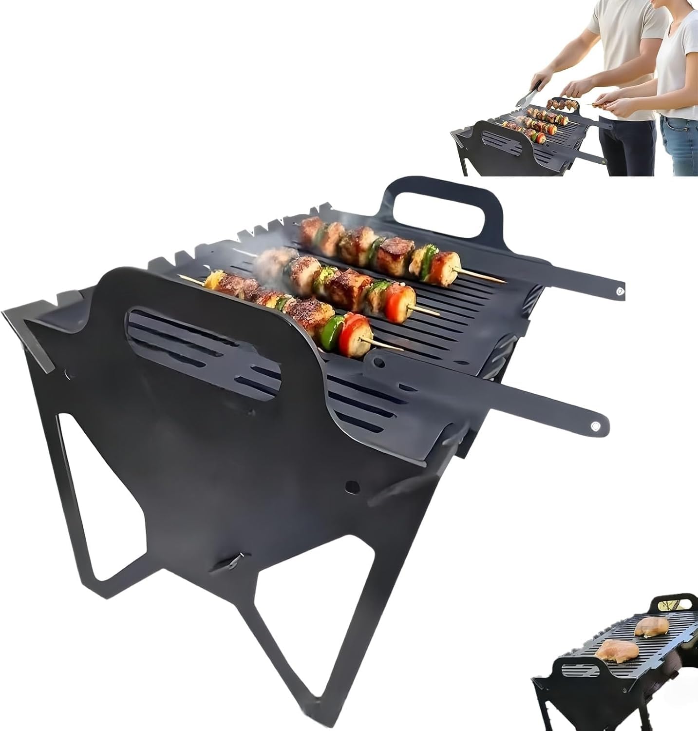 Photo 1 of (missing pieces) Slot Grill - Collapsible BBQ Grill For Easy Storage Steel, Stainless Steel Slot Grill Collapsible BBQ Grill, Portable Fire Pit