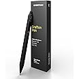 Everyman Black Super Matte Grafton Pen, Pocket-Size Writing Utensil, Luxury EDC Premium and Bold Point Ballpoint Pens, Office Supplies, Fine Point, Smooth Writing Pen with Grooved Grip