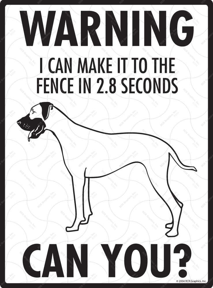 SignsWithAnAttitude Warning! Great Dane - Exterior Fence Aluminum Beware Dog Sign - 9" x 12"