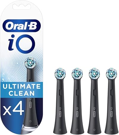 Oral-B iO Ultimate Clean Replacement Toothbrush Heads 4 Pack Black