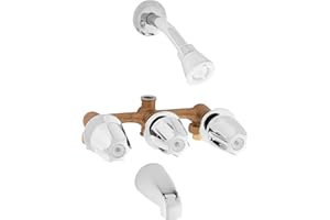 Kingston Brass Elements of Design EF110 Saloon 3-Handle Tub & Shower Faucet, 5", Polished Chrome