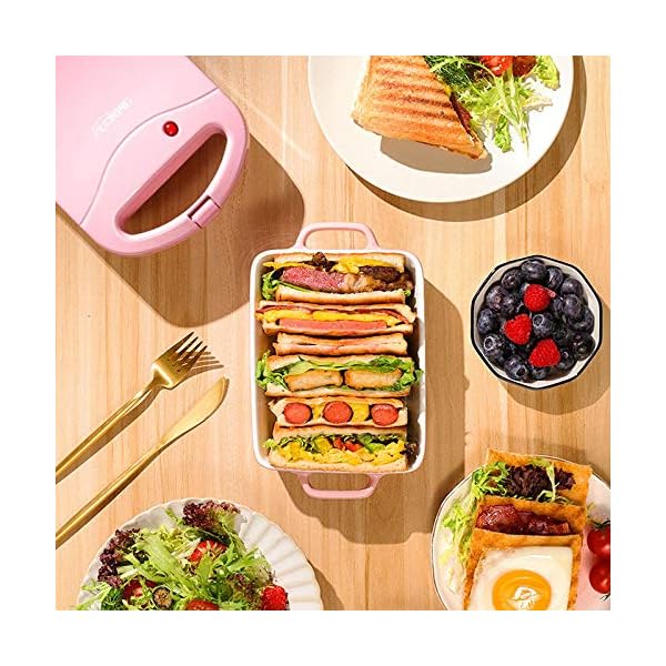 Breakfast-Sandwich-Maker-Household-Waffle-Maker-Multifunctional-Double-Sided-Heating-Toast-Press-Toaster-Panini-Toaster-Quiche-Gift-Red Breakfast Sandwich Maker, Household Waffle Maker Multifunctional Double-Sided Heating Toast Press Toaster Panini Toaster Quiche Gift-Red