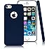 iPhone 5 5s Case,CLOUDS [Jelly Colorful Series] Ultra Slim Lightweight Classic Design Durable Soft Rubber TPU Silicone Gel New Case Cover for iPhone 5s/5 - with a HD Protector - Navy Blue