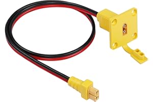 CERRXIAN 2ft 12AWG XT60 Male to Female Mount Panel Cable XT60 Male Plug with Mout Panel to Female Wire for RC Lipo Battery FPV Drone
