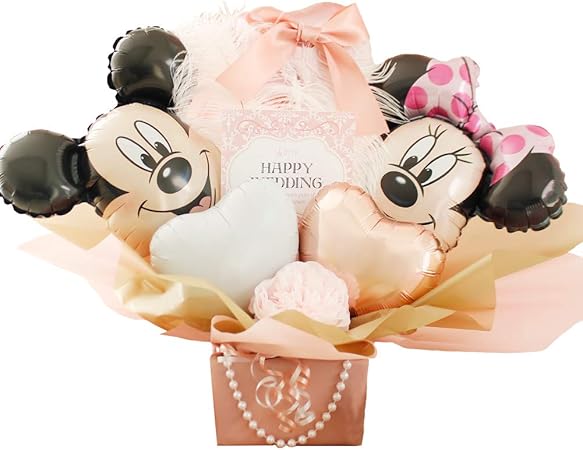 Amazon バルーンアレンジ ディズニー ミッキー ミニー ピンク ギフト 結婚式 記念日 プレゼント など 各種お祝いに ウエディング 風船 バルーン おもちゃ