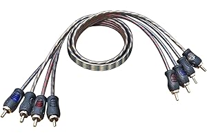 RECOIL RCI43 100% Oxygen Free Copper 4-Channel RCA Audio Cable, Twisted Pair with Noise Reduction (3ft)