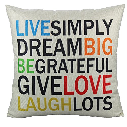 VAKADO Inspirational Quotes Saying Outdoor Throw Pillow Covers Colorful