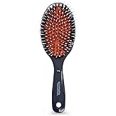 Spornette Classic Cushion Hair Brush, Boar & Ball-Tipped Nylon Bristles - Lightweight Oval Handle Brush for Straightening, Styling, Setting & Detangling - All Hair Types on Men, Women and Children