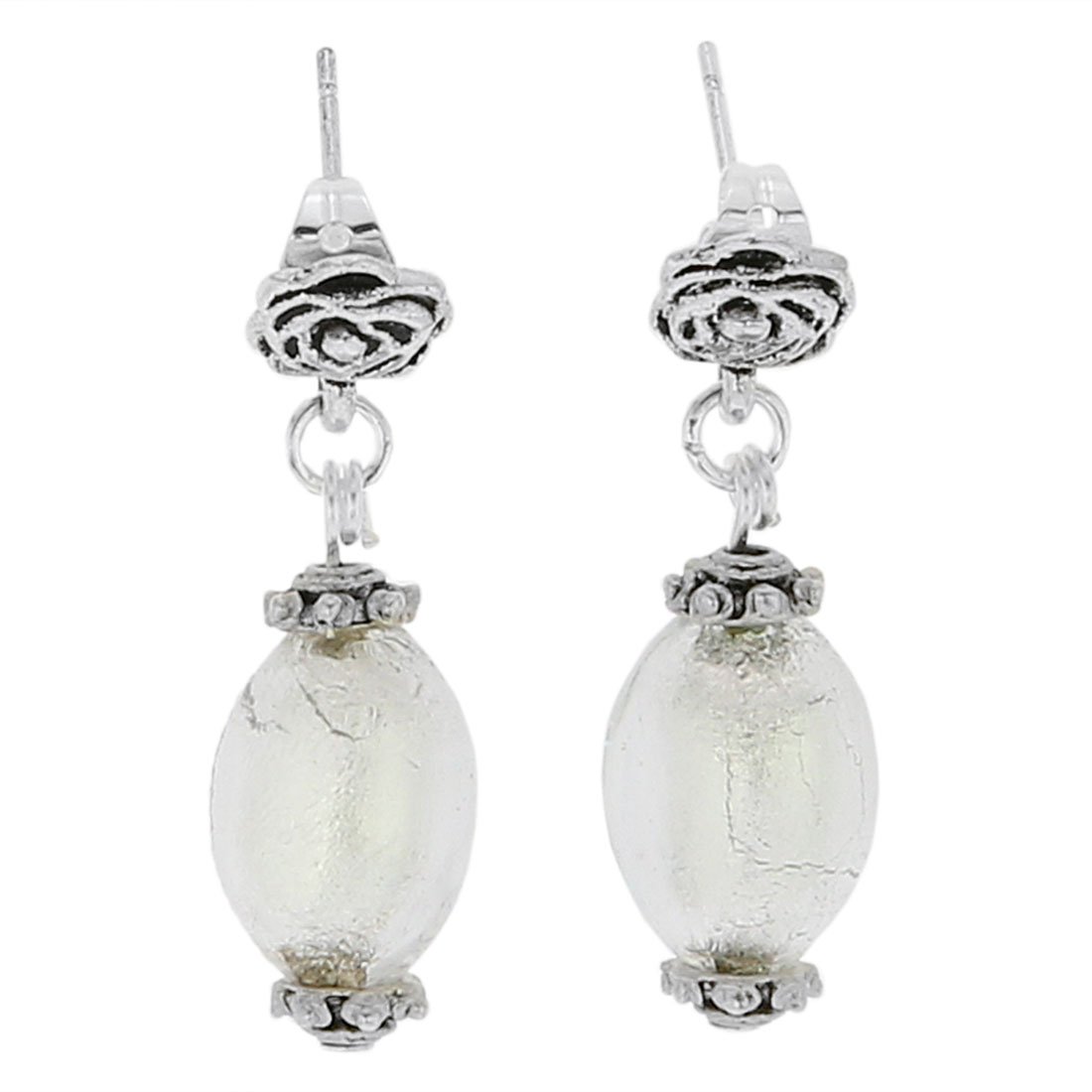 Glass Of Venice Murano Glass Antico Tesoro Olives Earrings - Silver