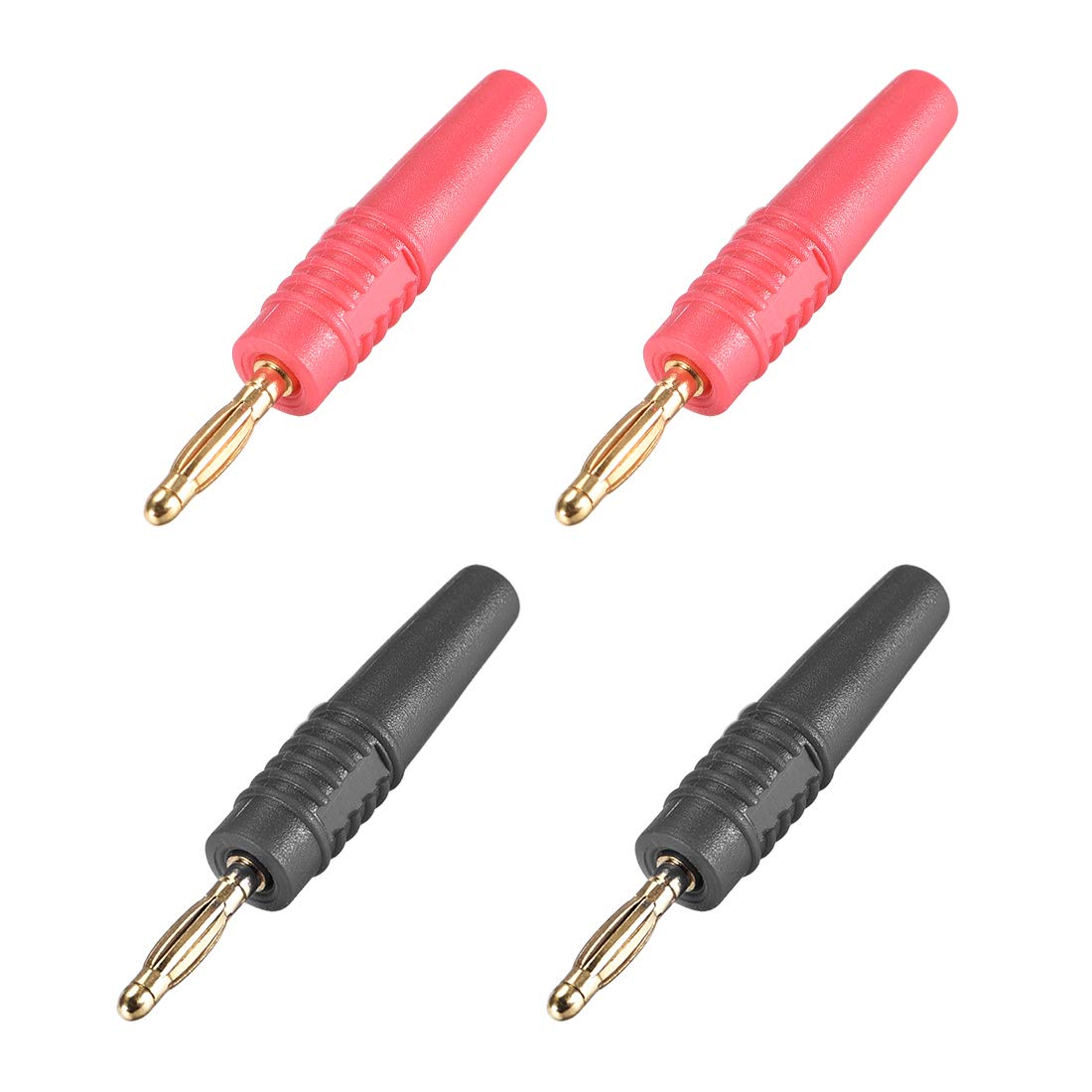 sourcing map 2mm Banana Speaker Plug Cable Screws Connectors Black Red 10A Jack Connector 4pcs