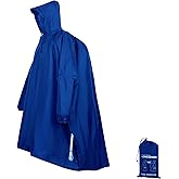 Rain Ponchos for Adults, Waterproof Rain Poncho with Hood and Arms for Hiking, Adjustable Length for All Heights