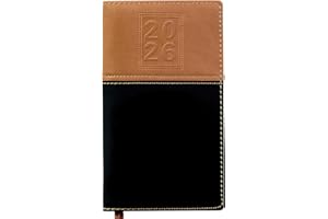 GLOBAL PRINTED PRODUCTS 2026 Pocket Planner/Pocket Calendar, 3.5"x6": Includes 14 Months (November 2025 - December 2026) / 2026 Weekly Planner/Weekly Agenda/Monthly Calendar Organizer (Brown/Black)