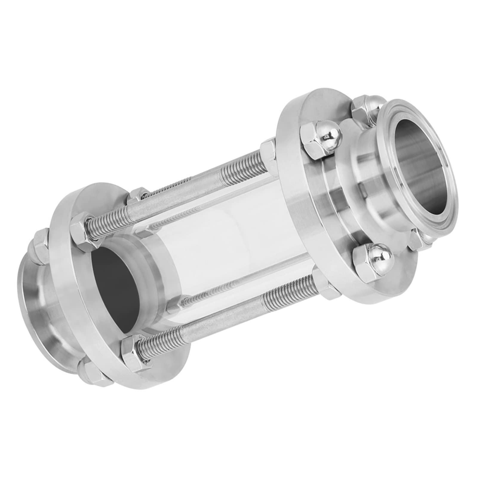In-Line Sight Glass, 1.6 MPa 1.5" Tri Clamp Type Stainless Steel 304 Sanitary Straight Sight Glass with Clamp End Sanitary Straight Sight Glass